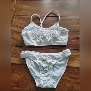 PQ Swim Girls Size 12 White Bikini Set